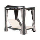 Alora Premium Aluminum Outdoor Patio Daybed With Retractable Canopy And Double Chaise Lounge (SAK17682)