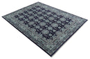 Premium Antique Style Silver, Gray and Black Hand knotted Traditional wool Area Rug