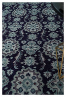 Premium Antique Style Silver, Gray and Black Hand knotted Traditional wool Area Rug