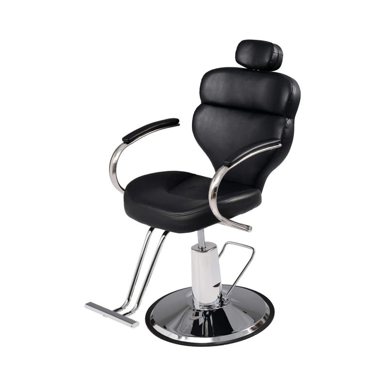 Premium Black PU Leather Reclining Barber Chair With Hydraulic Pump (SAK53892)