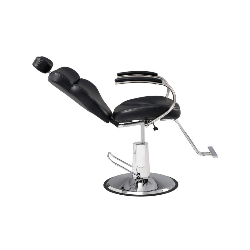 Premium Black PU Leather Reclining Barber Chair With Hydraulic Pump (SAK53892)