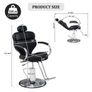 Premium Black PU Leather Reclining Barber Chair With Hydraulic Pump (SAK53892)