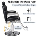 Premium Black PU Leather Reclining Barber Chair With Hydraulic Pump (SAK53892)