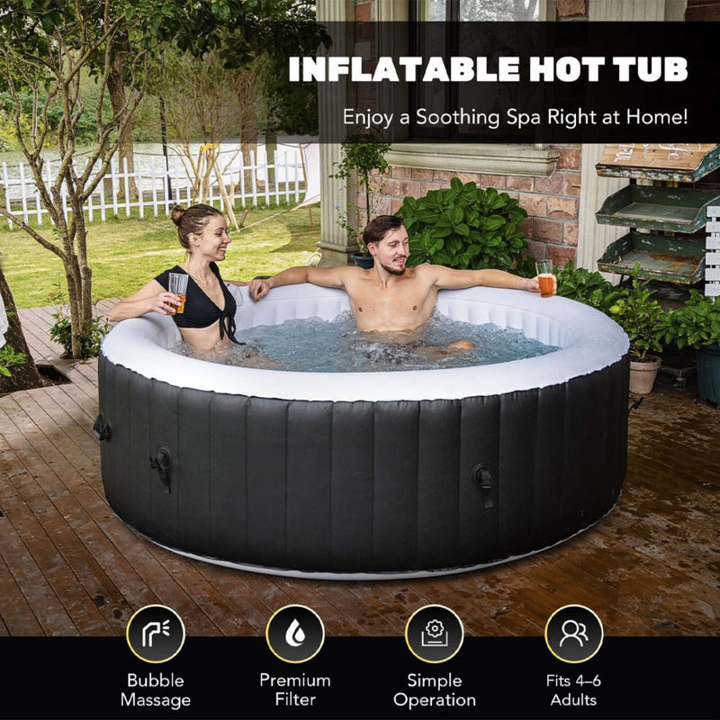 Premium Blow Up 6 Person Sauna Pool Hot Tub With 130 Jets, 7FT (SAK63510)
