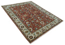 Premium Brown and Ivory 8x10 Hand knotted Traditional Floral Wool Area Rug by The Rug Decor