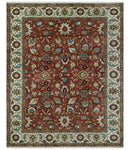 Premium Brown and Ivory 8x10 Hand knotted Traditional Floral Wool Area Rug by The Rug Decor