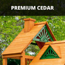 Premium Cedar Wood Swing Set With Tower Tire Swing Slide Ramp And Clatter Bridge (SAK85961)