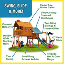 Premium Cedar Wood Tree House Swing Set With Clubhouse, Wave Slide And Spiral Slide (SAK29581) by SAKSBY WHOLESALE