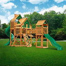 Premium Cedar Wood Treehouse Swing Set With Tube Slide And Sandbox (SAK71923)