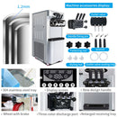 Commercial 25-30L/H Vertical 2000W 3-Flavor Soft Ice Cream Machine With Dual 6L Hoppers (SAK93406)