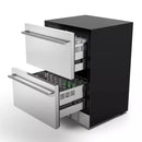 Premium Double Drawer Stainless Steel Built-In Wine Beverage Undercounter Refrigerator, 5.3 Cu.Ft. (SAK92576)