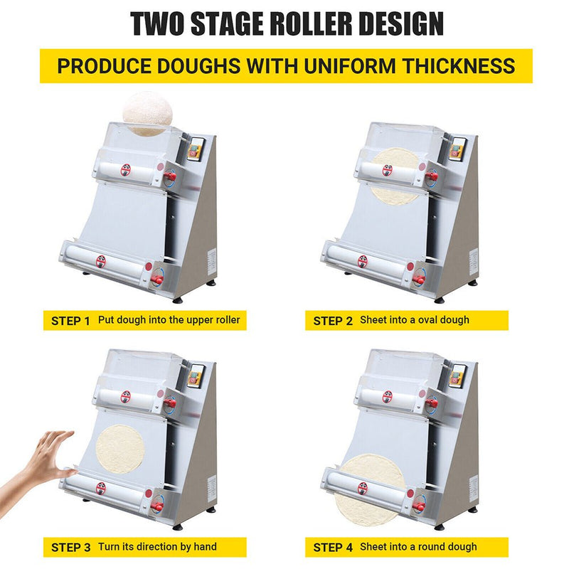 Premium Electric Commercial Pizza Dough Roller Pastry Sheeter Press Machine, 16" (SAK83627)