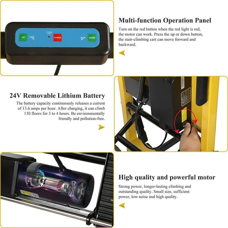 Premium Electric Stair Climbing Dolly Hand Truck Folding Cart With Wheels, 440LBS (SAK31825)