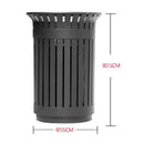 Premium Heavy-Duty Extra Large Outdoor Commercial Metal Slat Garbage Trash Can (SAK48591)