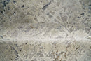 Premium Fine 8x10 Silver, Beige and Charcoal Traditional Floral High Low texture Hand Knotted Wool and Art Silk Rug