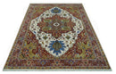 Premium Fine 9x12 Rust, Ivory and Olive Hand Knotted wool area rug by The Rug Decor
