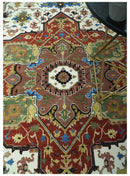 Premium Fine 9x12 Rust, Ivory and Olive Hand Knotted wool area rug by The Rug Decor