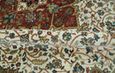 Premium Fine Floral Ivory and Rust Traditional Heriz 9x12 Hand Knotted wool area rug by The Rug Decor