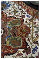 Premium Fine Knots Rust, Ivory and Olive 8x10 Hand knotted Traditional Wool Area Rug by The Rug Decor