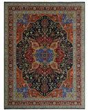 Premium Fine Olive, Brown, Black and Rust 8x10 and 9x12 Traditional Serapi wool Area Rug by The Rug Decor