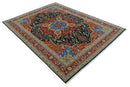 Premium Fine Olive, Brown, Black and Rust 8x10 and 9x12 Traditional Serapi wool Area Rug by The Rug Decor