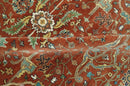 Premium Fine Rust and Blue 8x10 Hand Knotted Oriental wool area rug by The Rug Decor