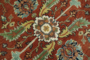Premium Fine Rust and Blue 8x10 Hand Knotted Oriental wool area rug by The Rug Decor