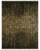 Premium Fine Transitional Brown and Olive Antique hand knotted wool Area Rug