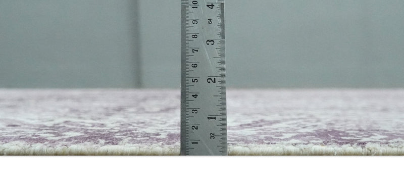 Premium Floral Medallion Purple and Ivory 5.6x7.9 Viscose Area Rug