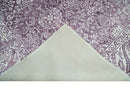 Premium Floral Medallion Purple and Ivory 5.6x7.9 Viscose Area Rug