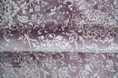 Premium Floral Medallion Purple and Ivory 5.6x7.9 Viscose Area Rug
