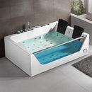 ‎Alora 71-Inch Premium Freestanding Rectangular Hydromassage Soaking Spa Bathtub (SAK28534)