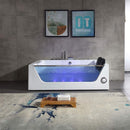 ‎Alora 71-Inch Premium Freestanding Rectangular Hydromassage Soaking Spa Bathtub (SAK28534)