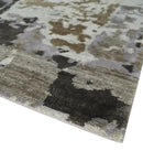 Premium Hand knotted Camel, Silver, Olive and Charcoal modern Abstract wool and Silk Blended 8x10 Area Rug by The Rug Decor