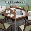 Premium 6-Person Hexagonal Game And Dining Table With Top, Mat And Cup Holders (SAK67845) by SAKSBY WHOLESALE