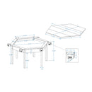 Premium 6-Person Hexagonal Game And Dining Table With Top, Mat And Cup Holders (SAK67845) by SAKSBY WHOLESALE