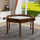 Premium 6-Person Hexagonal Game And Dining Table With Top, Mat And Cup Holders (SAK67845) by SAKSBY WHOLESALE