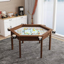 Premium 6-Person Hexagonal Game And Dining Table With Top, Mat And Cup Holders (SAK67845) by SAKSBY WHOLESALE