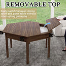 Premium 6-Person Hexagonal Game And Dining Table With Top, Mat And Cup Holders (SAK67845) by SAKSBY WHOLESALE