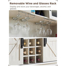 Premium Home Bar Wine Cabinet W/ Sliding Barn Door, 72" (97631842)