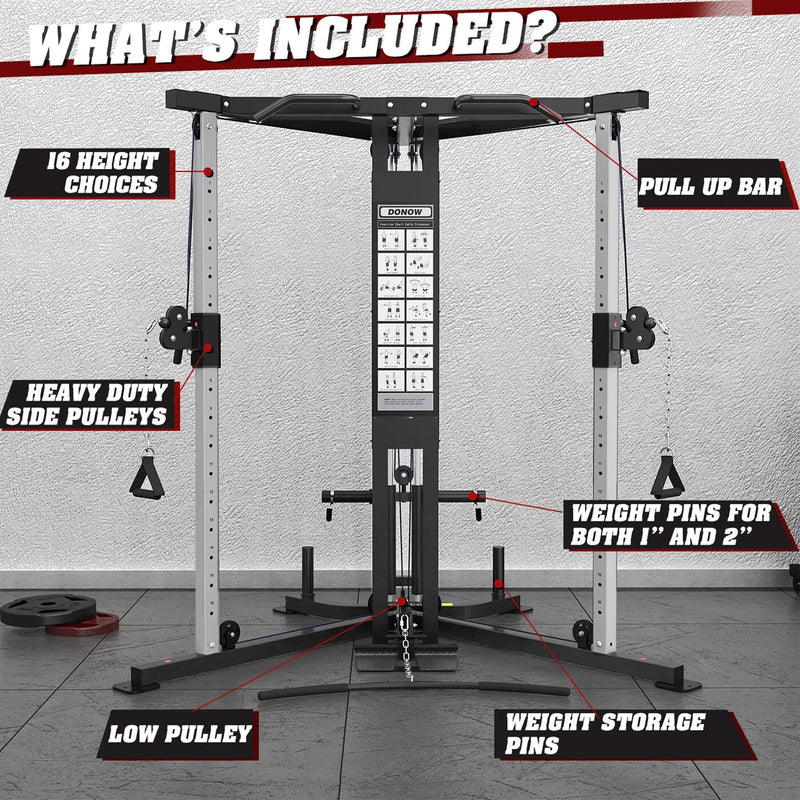 Premium Home Cable Crossover Full Body Workout Fly Machine, 350LBS (SAK06341)