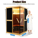 Premium Large 2-Person V-Shaped FAR Infrared Sauna Room With Double Glass Doors, 1980W (SAK96413)