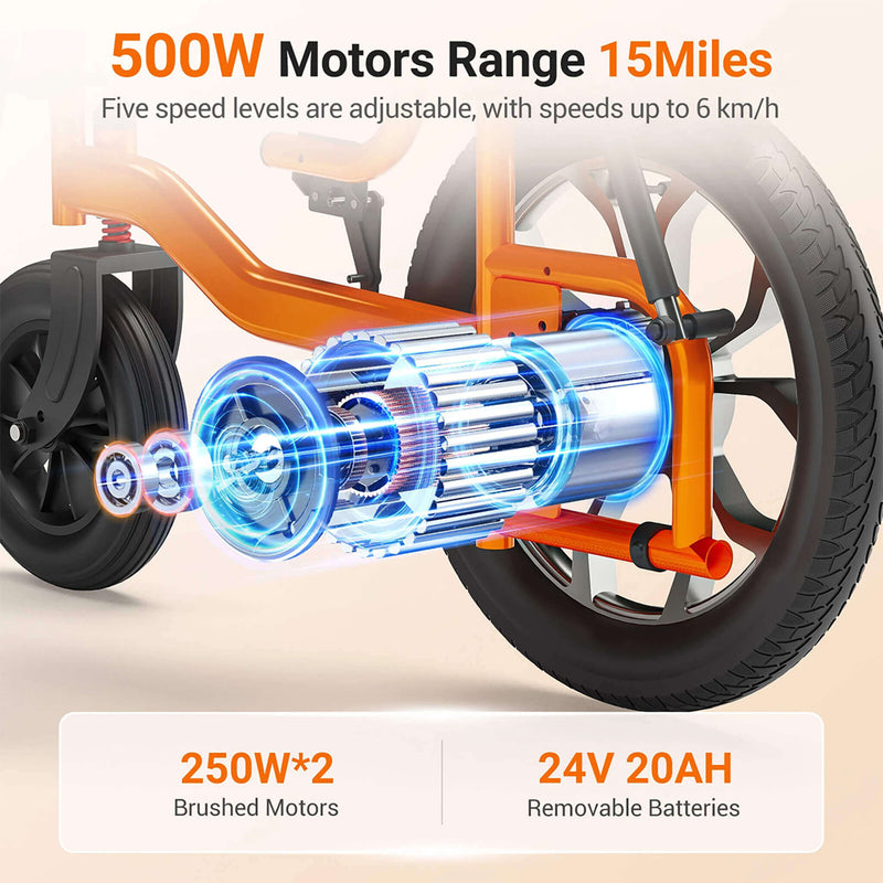 Premium Lightweight Electric Full Reclining Motorized Foldable Wheelchair (SAK91516)