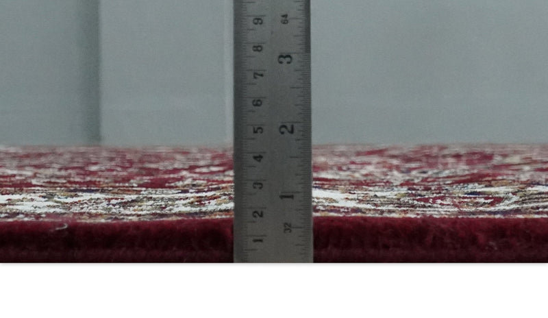 Premium Look 5x7 Woven Maroon and Ivory Traditional Pattern Area Rug