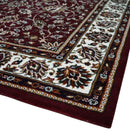 Premium Look 5x7 Woven Maroon and Ivory Traditional Pattern Area Rug