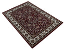 Premium Look 5x7 Woven Maroon and Ivory Traditional Pattern Area Rug