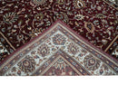 Premium Look 5x7 Woven Maroon and Ivory Traditional Pattern Area Rug