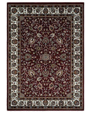 Premium Look 5x7 Woven Maroon and Ivory Traditional Pattern Area Rug