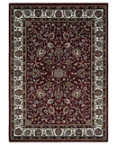 Premium Look 5x7 Woven Maroon and Ivory Traditional Pattern Area Rug