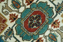 Premium look Fine Hand Knotted Rust, Ivory and Beige Traditional Heriz 8x10 wool rug by The Rug Decor